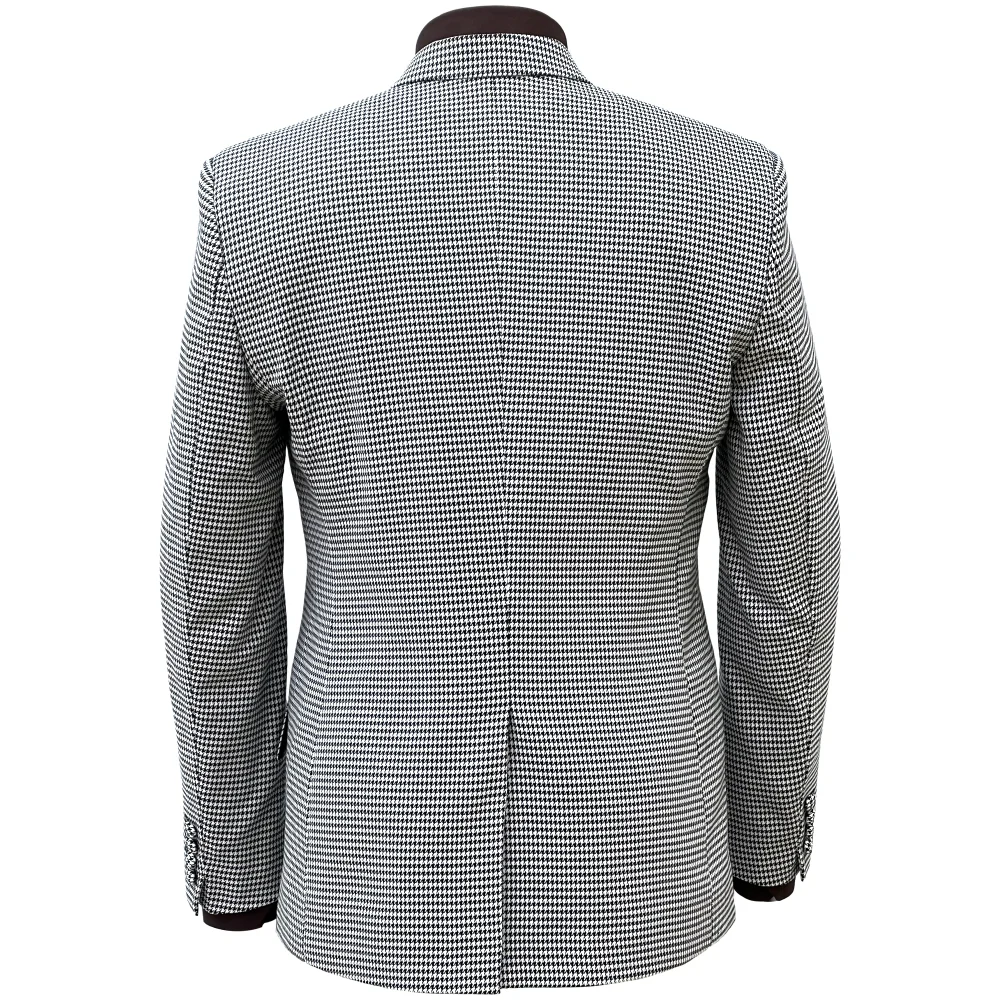 Adaptor Clothing 3 Button Dogtooth Jacket Black / White - Image 3
