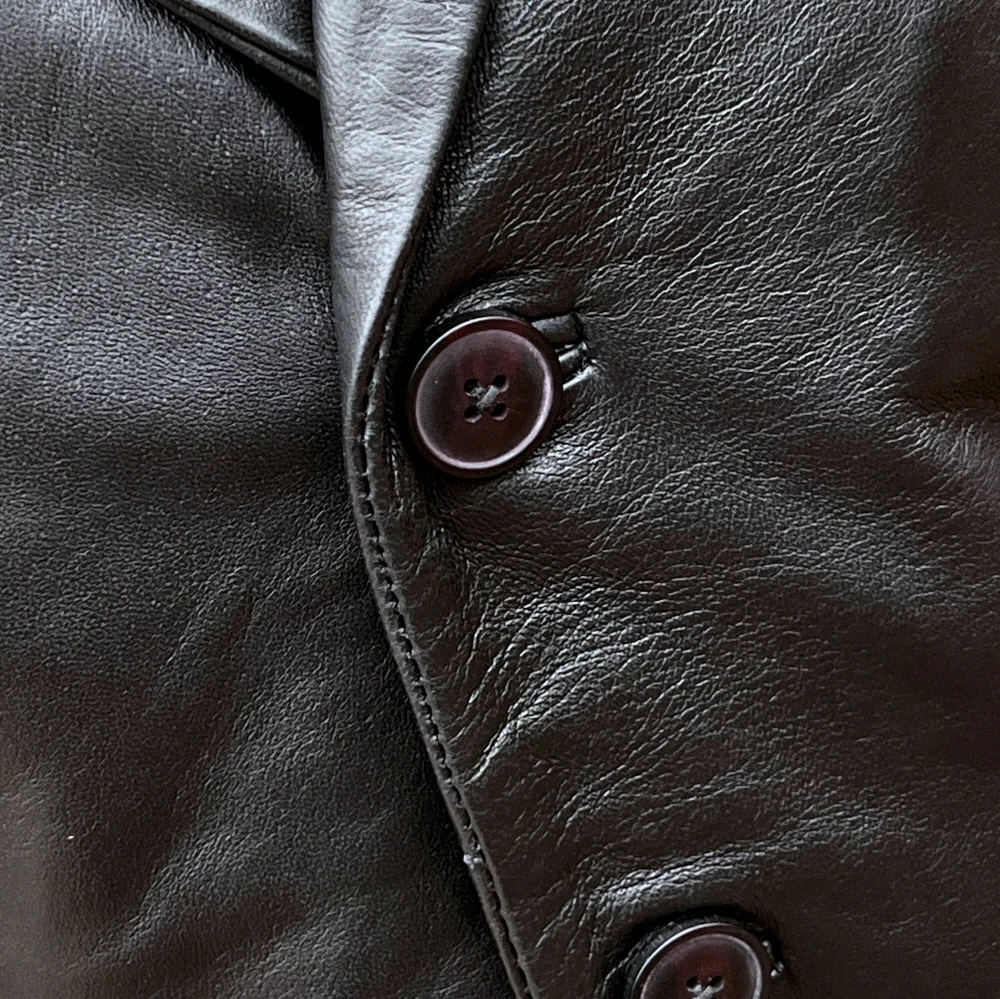 Adaptor Clothing Buttersoft Leather 3 Button SB Jacket Black - Image 3