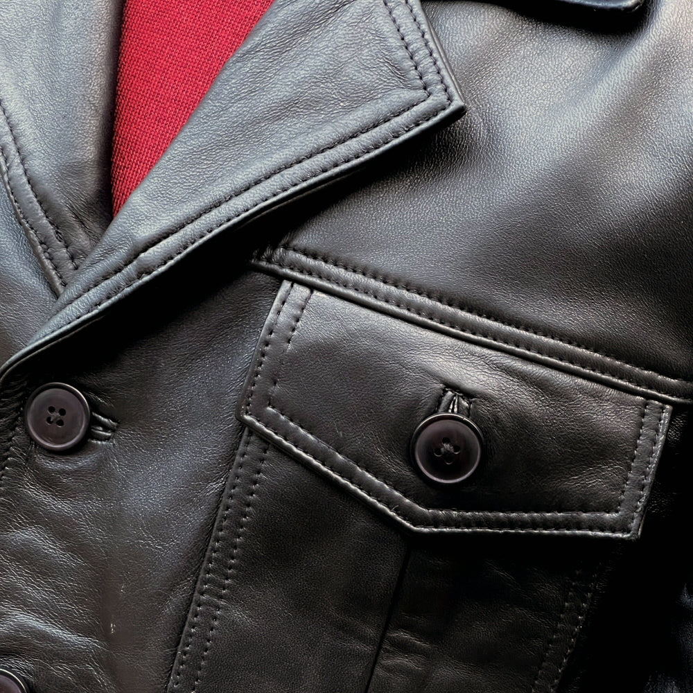 Adaptor Clothing Buttersoft Leather Safari Jacket Aged Black - Image 3