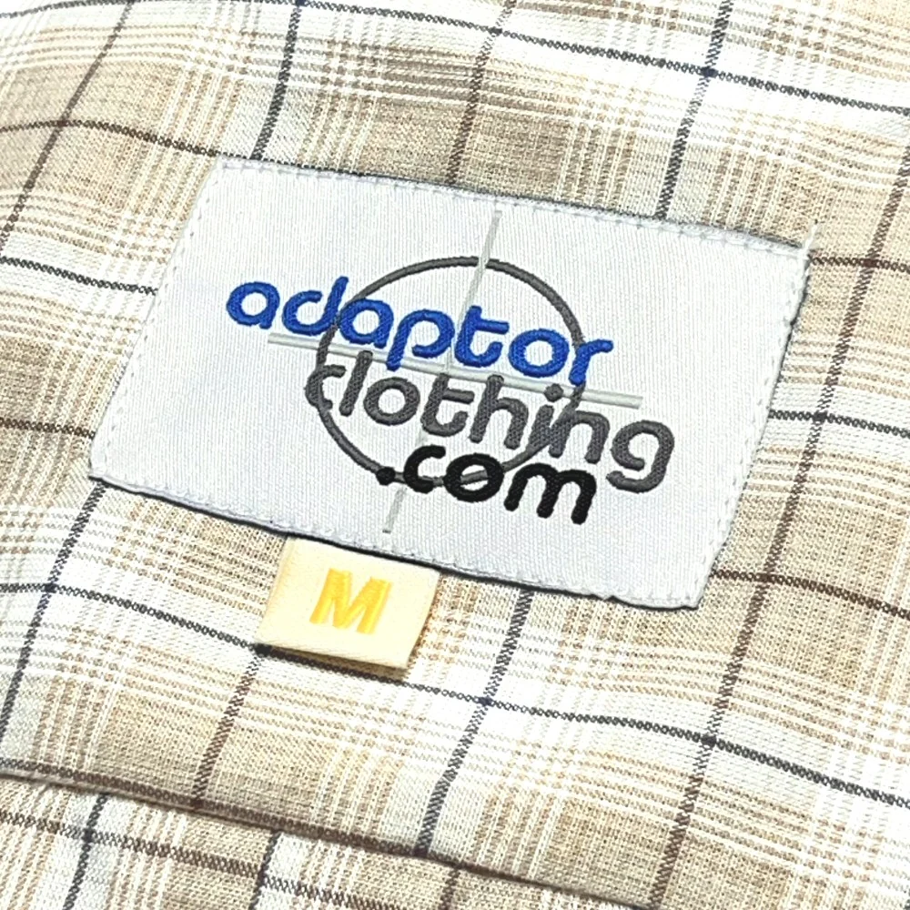 Adaptor Clothing Check Long Sleeve Button Down Shirt Beige - Image 7