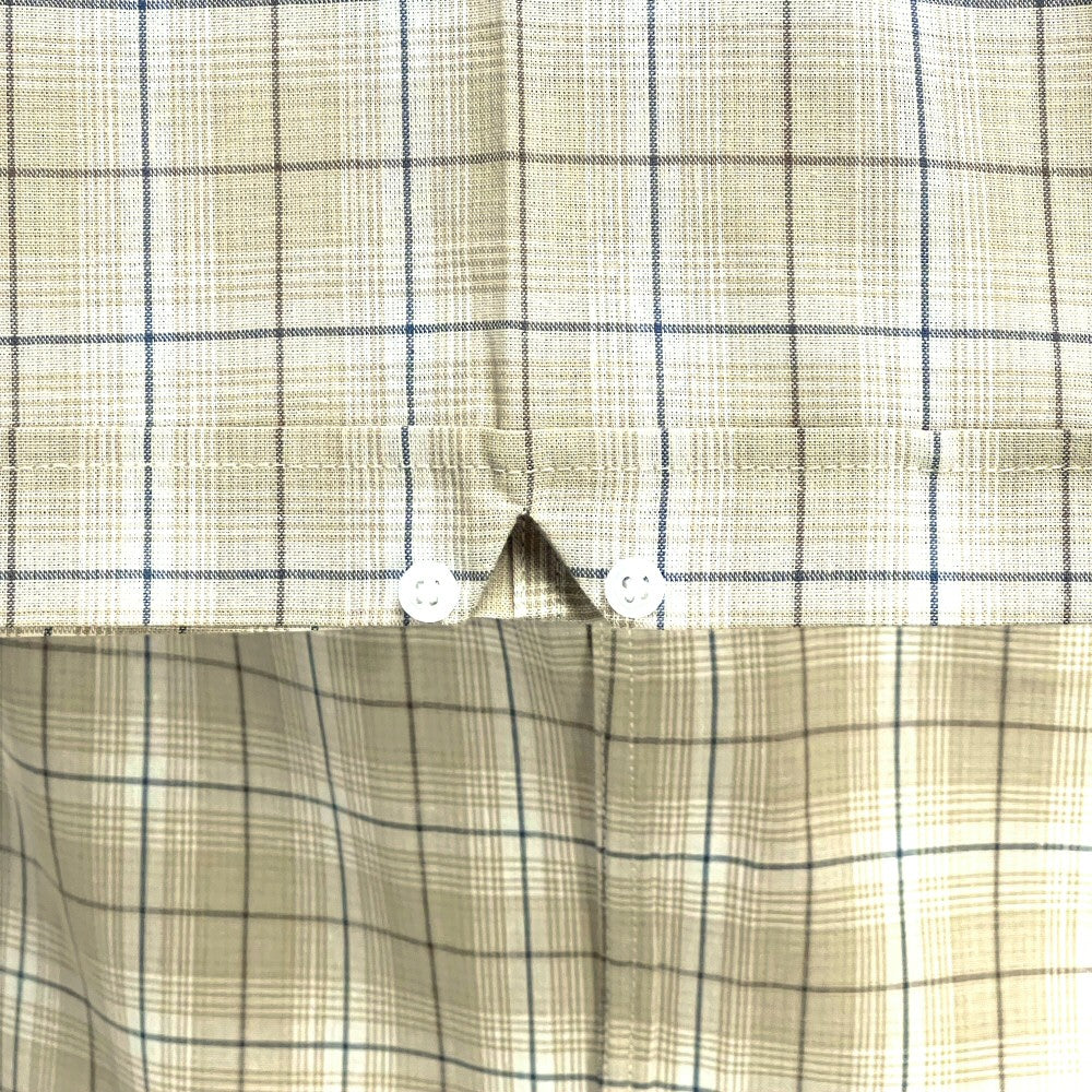 Adaptor Clothing Check Short Sleeve Button Down Shirt Beige - Image 6