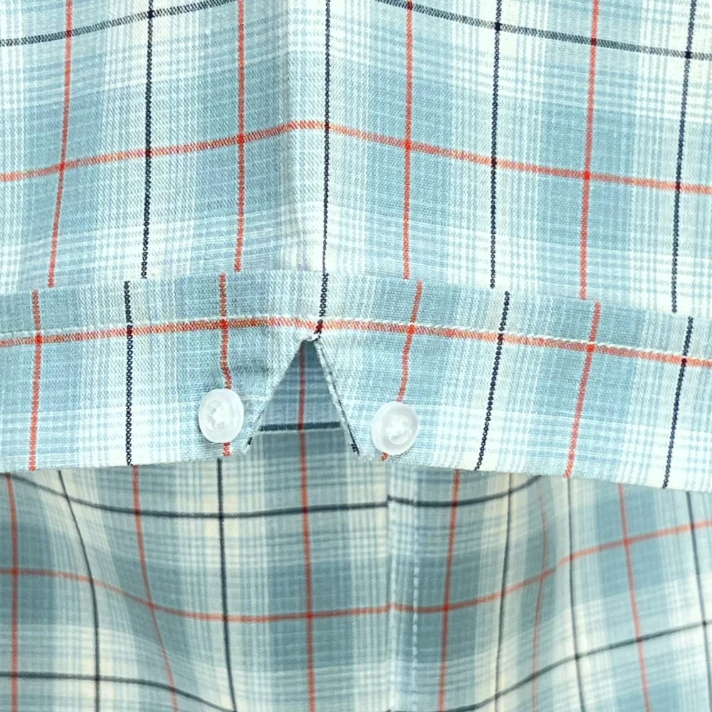 Adaptor Clothing Check Short Sleeve Button Down Shirt Seafoam - Image 6