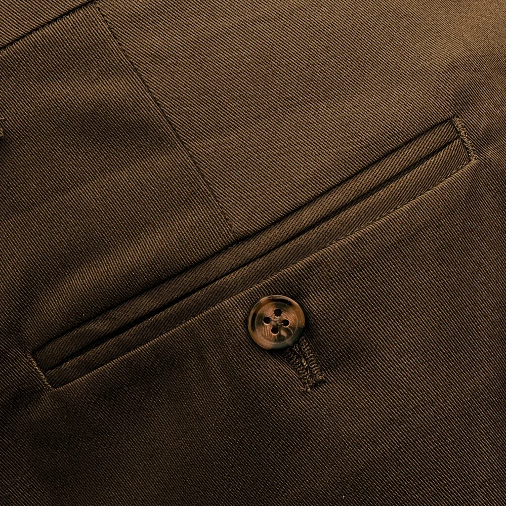 Adaptor Clothing Cotton Frogmouth Pocket Slim Trouser Brown - Image 3