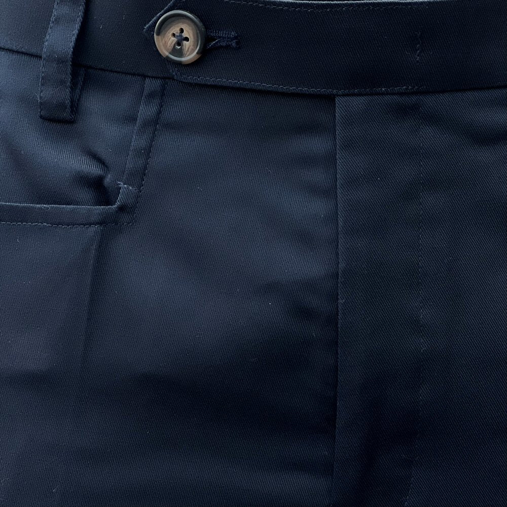 Adaptor Clothing Cotton Frogmouth Pocket Slim Trouser Navy - Image 4