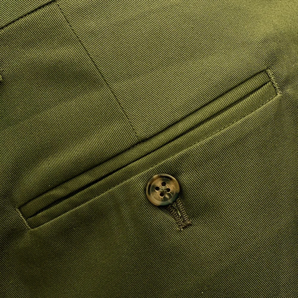 Adaptor Clothing Cotton Frogmouth Pocket Slim Trouser Olive - Image 4