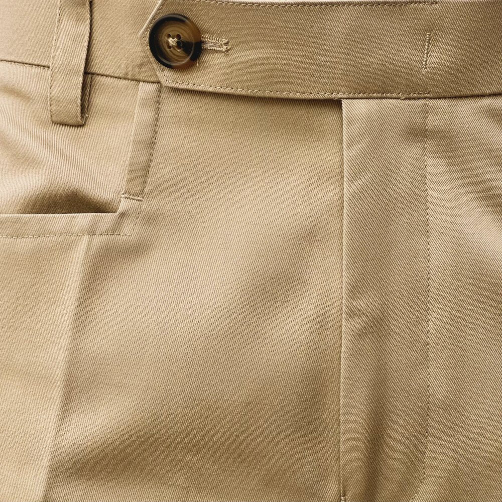 Adaptor Clothing Cotton Frogmouth Pocket Slim Trouser Stone - Image 3