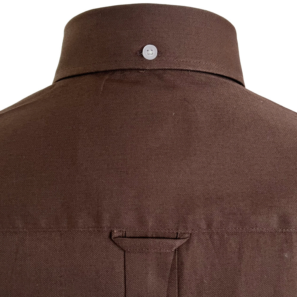 Adaptor Clothing Oxford Long Sleeve Button Down Shirt Brown - Image 4