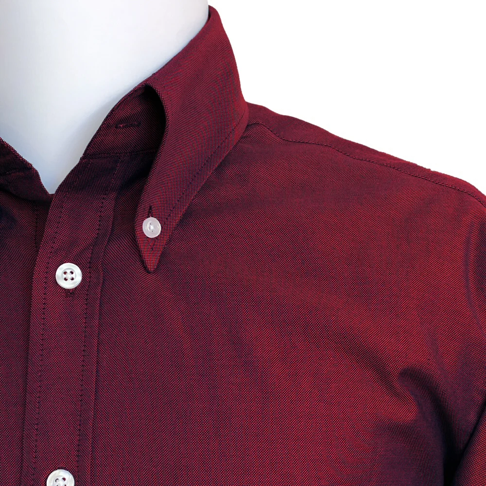 Adaptor Clothing Oxford Long Sleeve Button Down Shirt Tonic Wine - Image 3