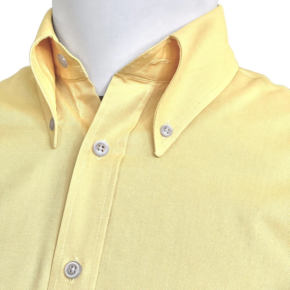 Adaptor Clothing Oxford Short Sleeve Button Down Shirt Lemon - Image 6