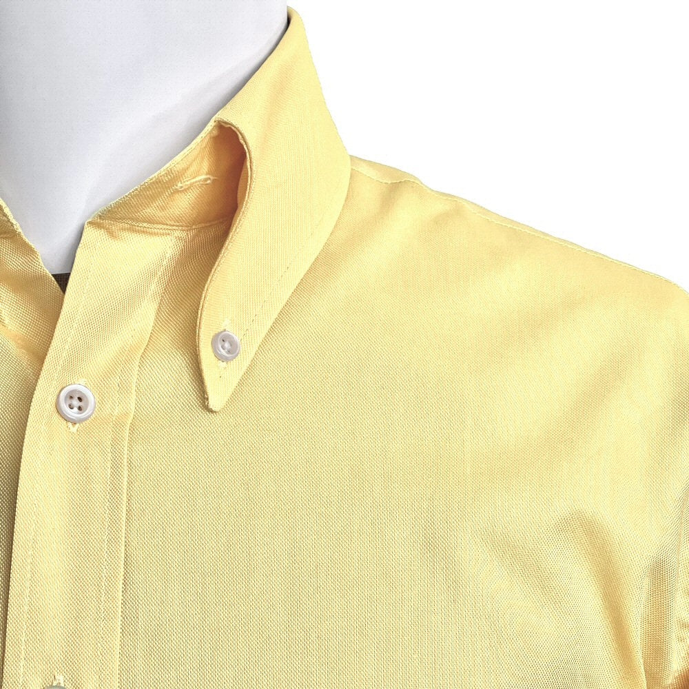 Adaptor Clothing Oxford Short Sleeve Button Down Shirt Lemon - Image 8