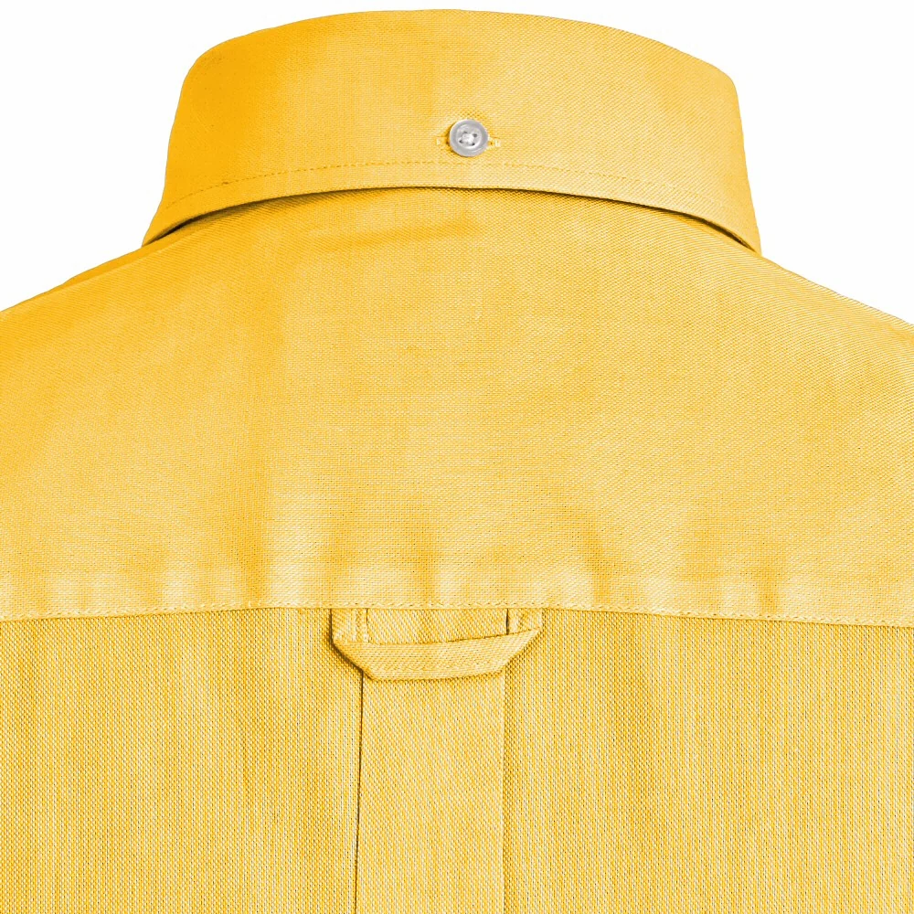 Adaptor Clothing Oxford Short Sleeve Button Down Shirt Mustard - Image 5