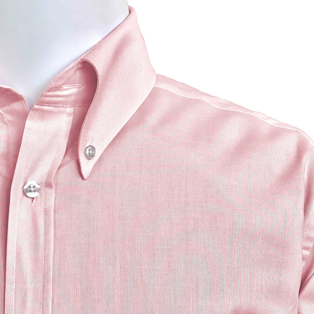 Adaptor Clothing Oxford Short Sleeve Button Down Shirt Pink - Image 3