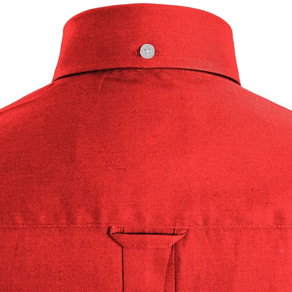 Adaptor Clothing Oxford Short Sleeve Button Down Shirt Red - Image 4