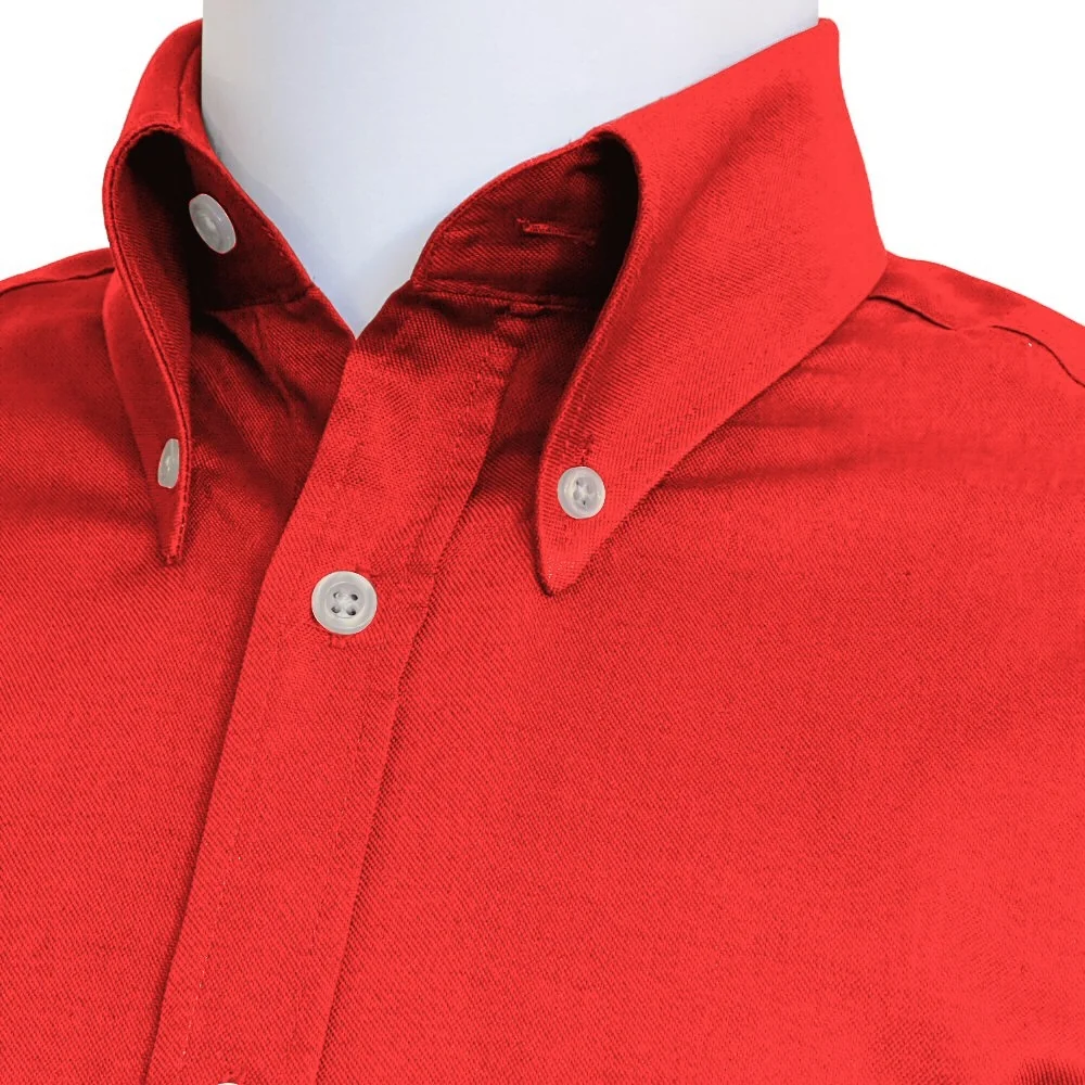 Adaptor Clothing Oxford Short Sleeve Button Down Shirt Red - Image 6