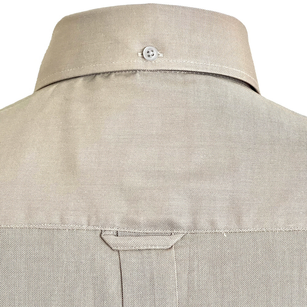 Adaptor Clothing Oxford Short Sleeve Button Down Shirt Stone - Image 4