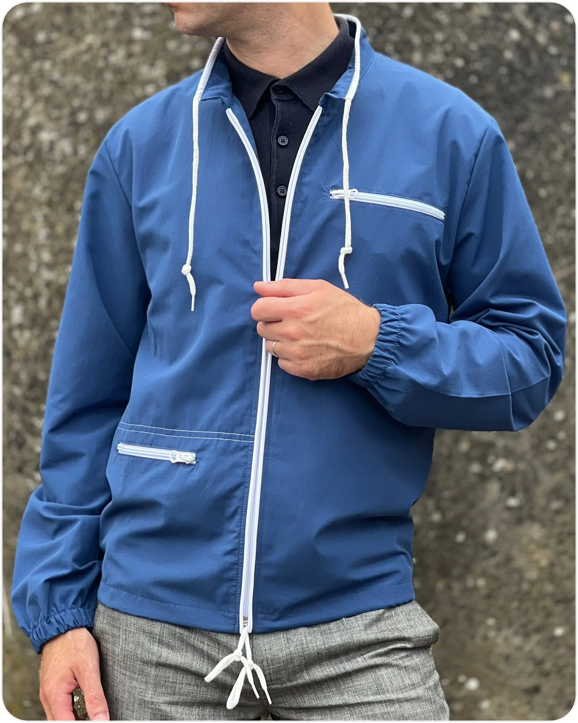 Adaptor Clothing Retro Sixties Replica Windbreaker Blue - Image 17