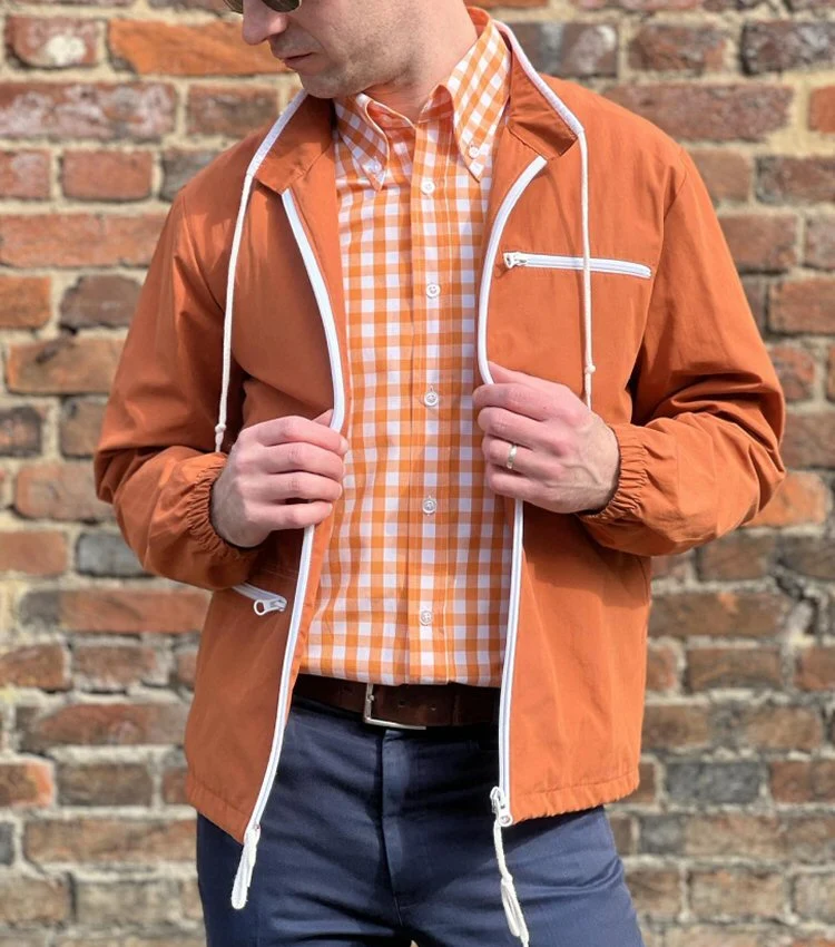 Adaptor Clothing Retro Sixties Replica Windbreaker Burnt Orange - Image 19