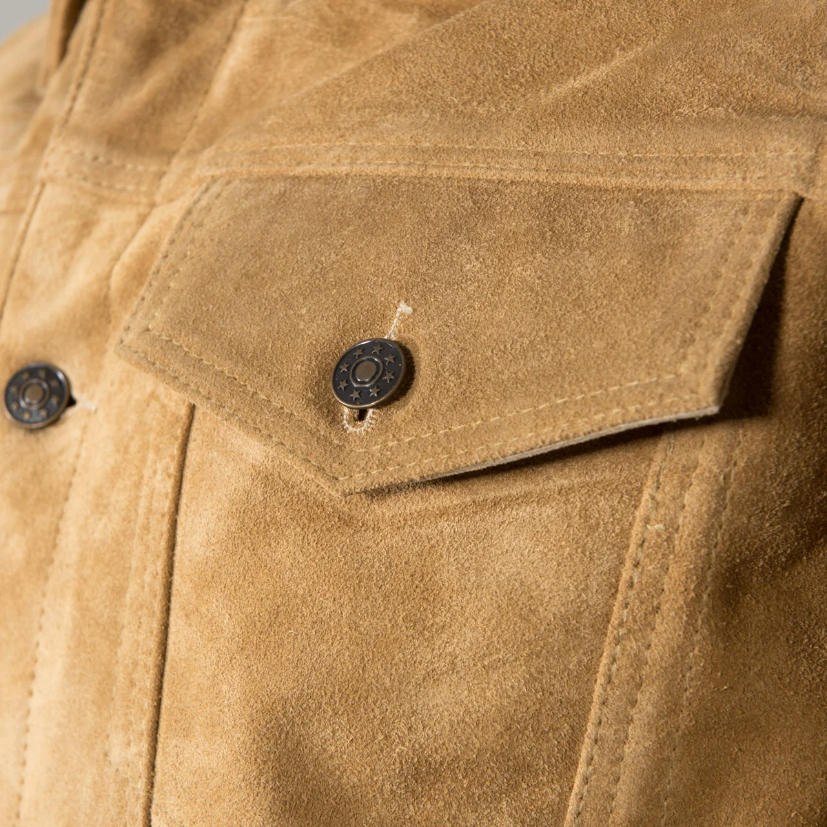 Adaptor Clothing Suede Trucker Jacket Caramel - Image 4
