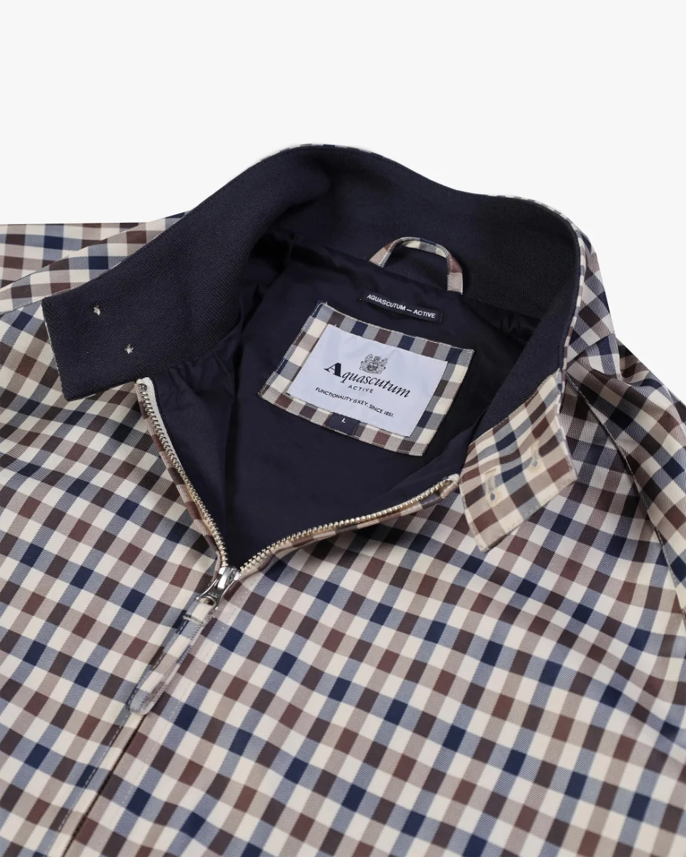 Aquascutum Archival Weatherproof Harrington Jacket Club Check - Image 4