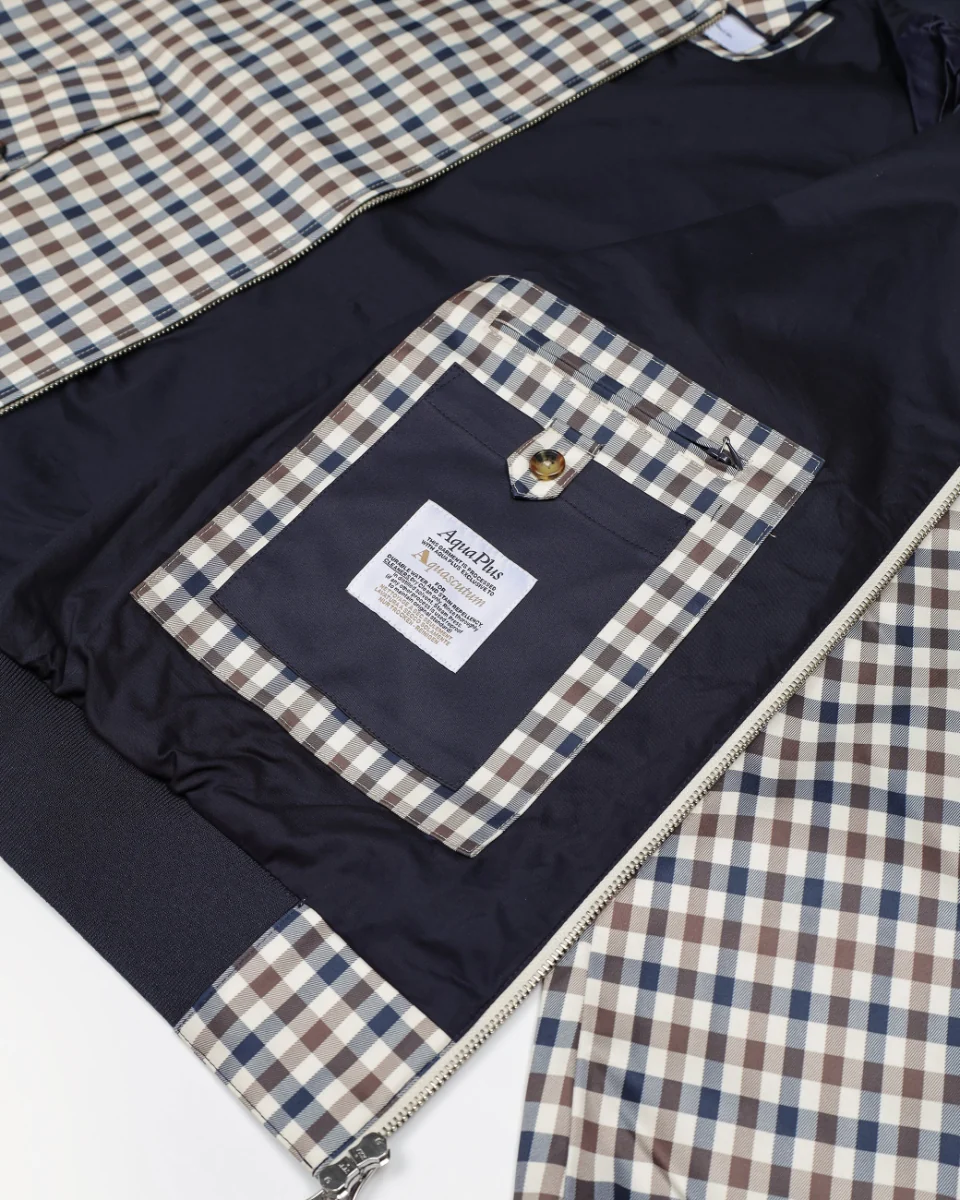 Aquascutum Archival Weatherproof Harrington Jacket Club Check - Image 7