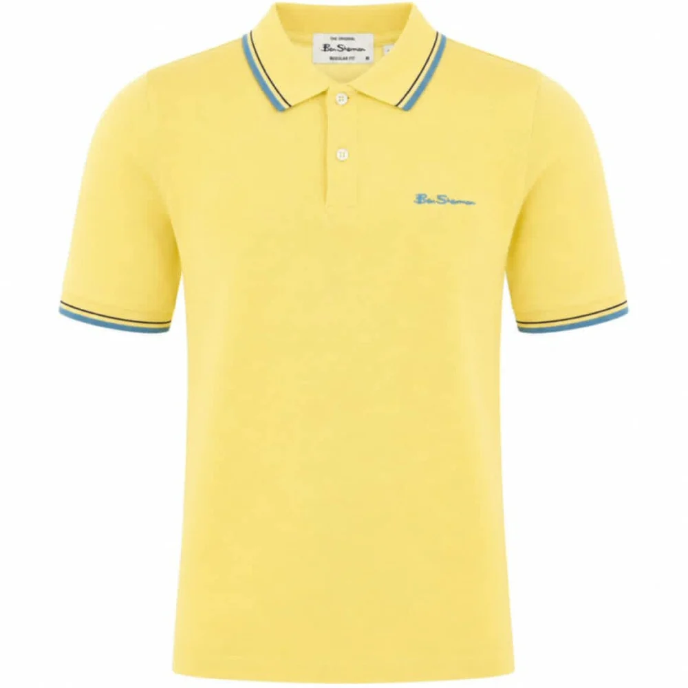 Ben Sherman Classic Signature Tipped Polo Shirt Lemon