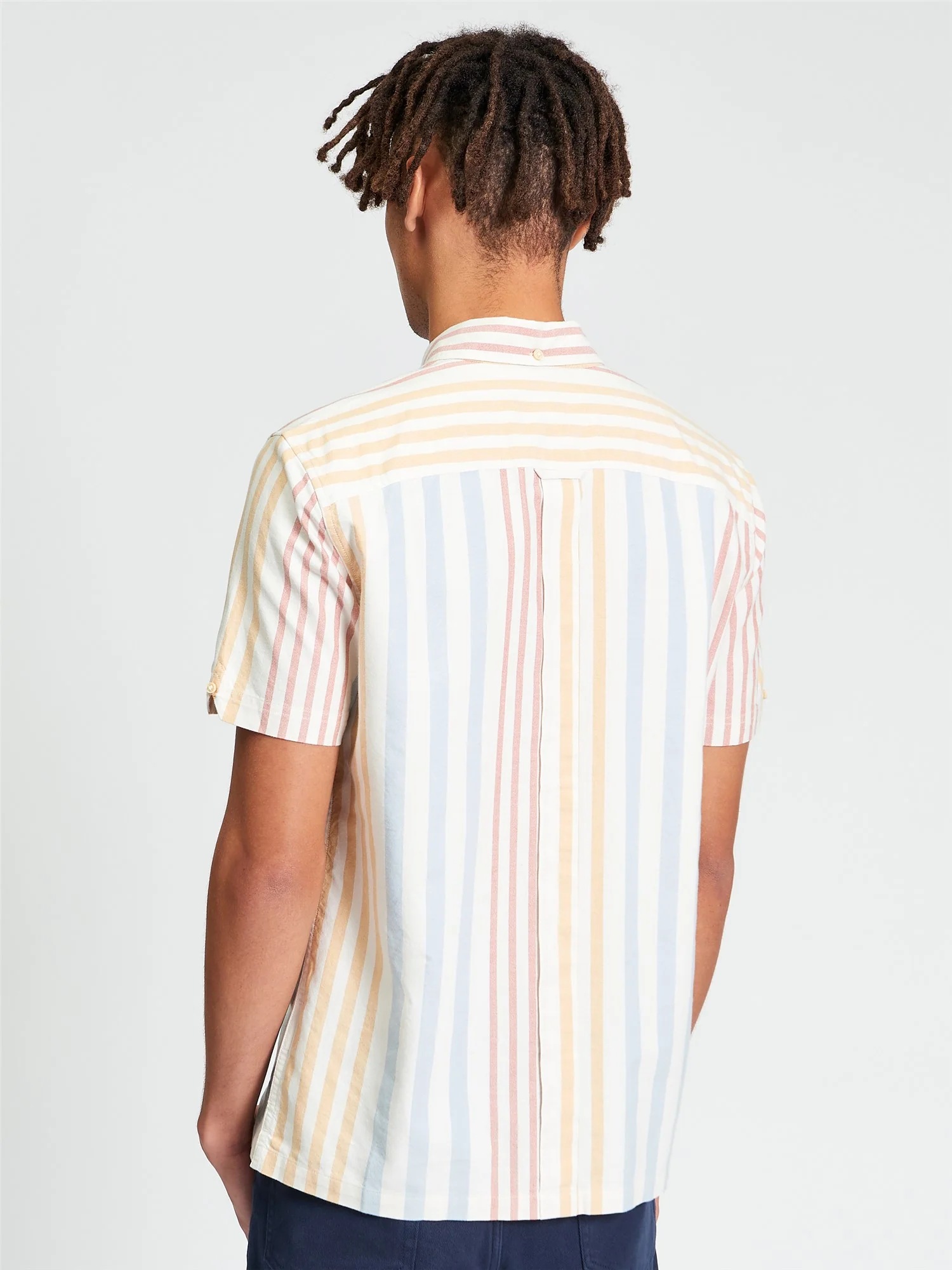 Ben Sherman Short Sleeve Cotton Oxford Stripe Shirt - Image 2