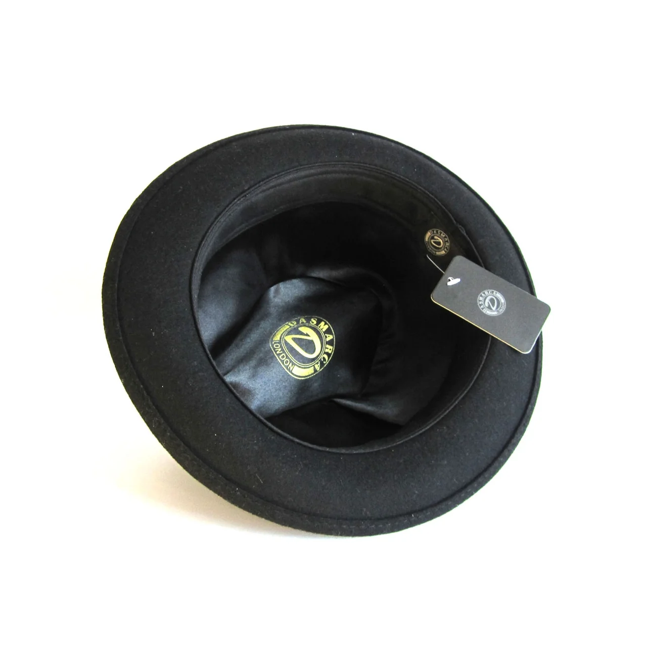 Dasmarca Robin Retro Wool Narrow Brim Fedora Trilby Hat Black - Image 5