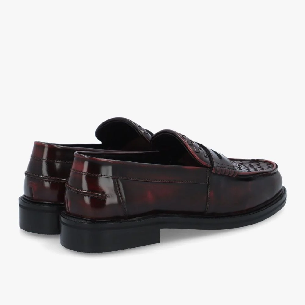 Delicious Junction Brummel Basket Weave Loafer Oxblood - Image 5