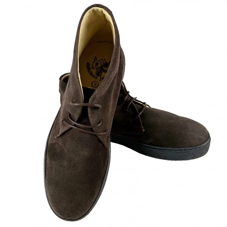 Delicious Junction Suede Playboy Bullitt Boot Dark Chocolate - Image 6