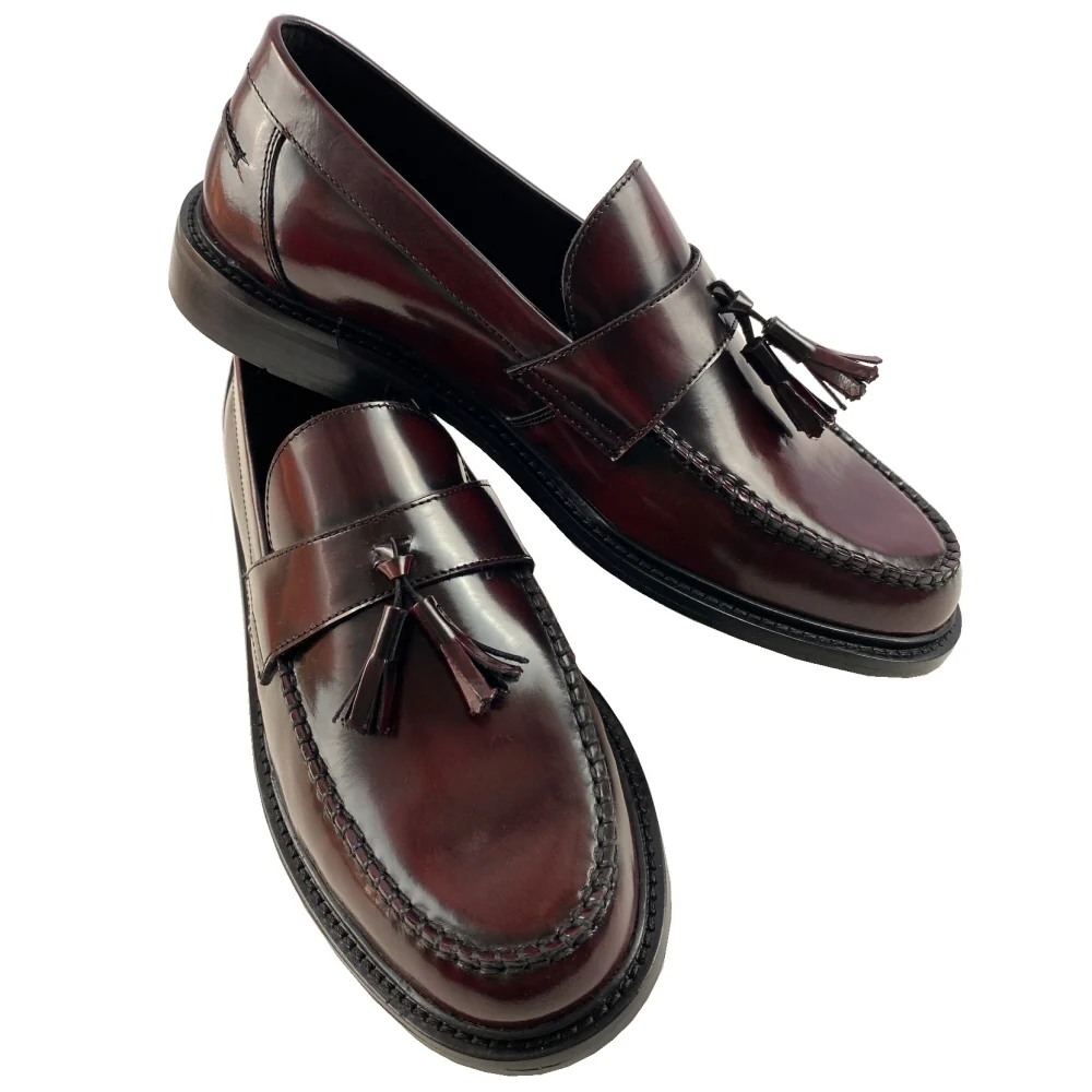 Delicious Junction x Trojan Branded DUKE Tassel Loafers Shoe Oxblood - Image 10