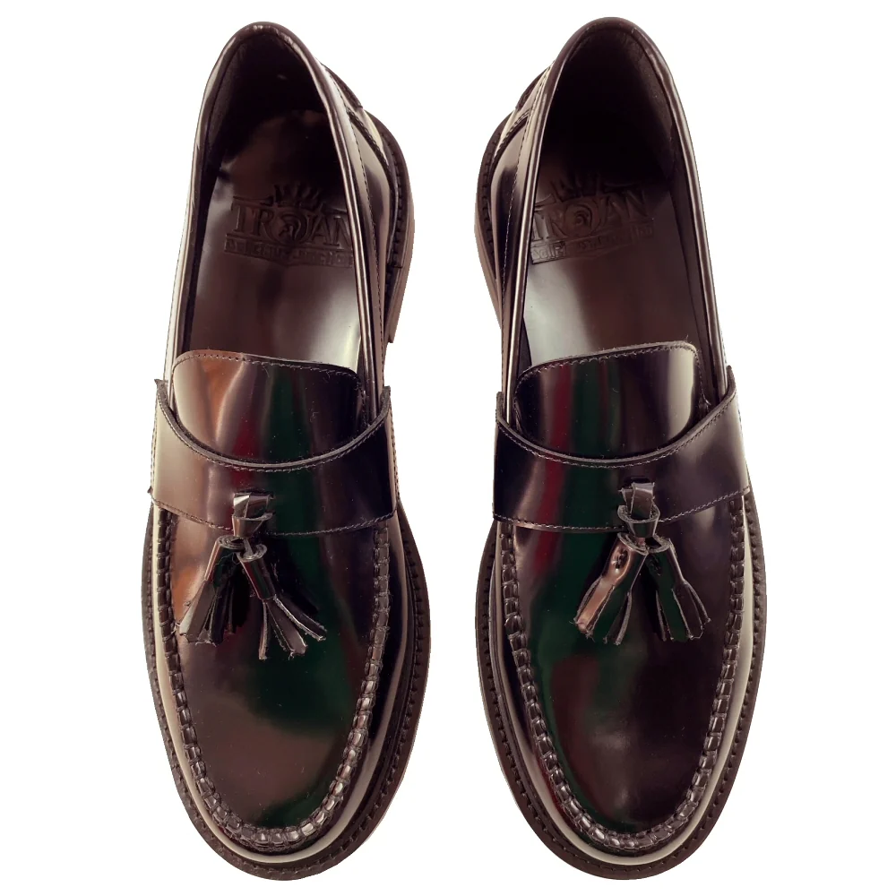 Delicious Junction x Trojan Branded DUKE Tassel Loafers Shoe Oxblood - Image 5