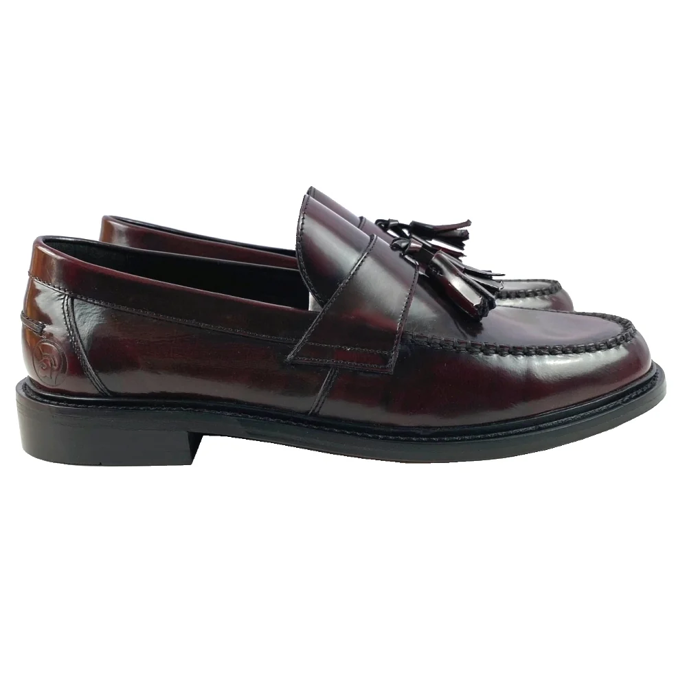 Delicious Junction x Trojan Branded DUKE Tassel Loafers Shoe Oxblood - Image 7