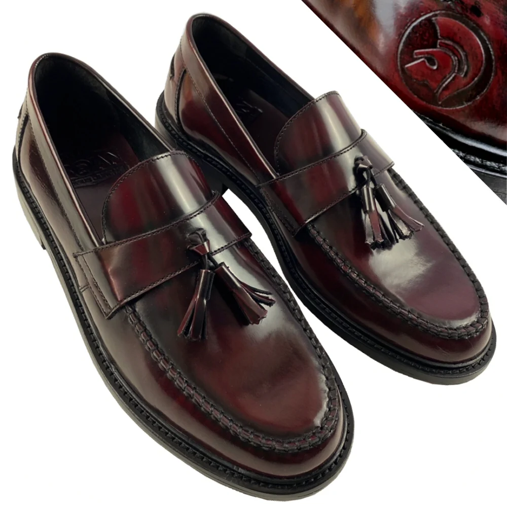 Delicious Junction x Trojan Branded DUKE Tassel Loafers Shoe Oxblood - Image 9
