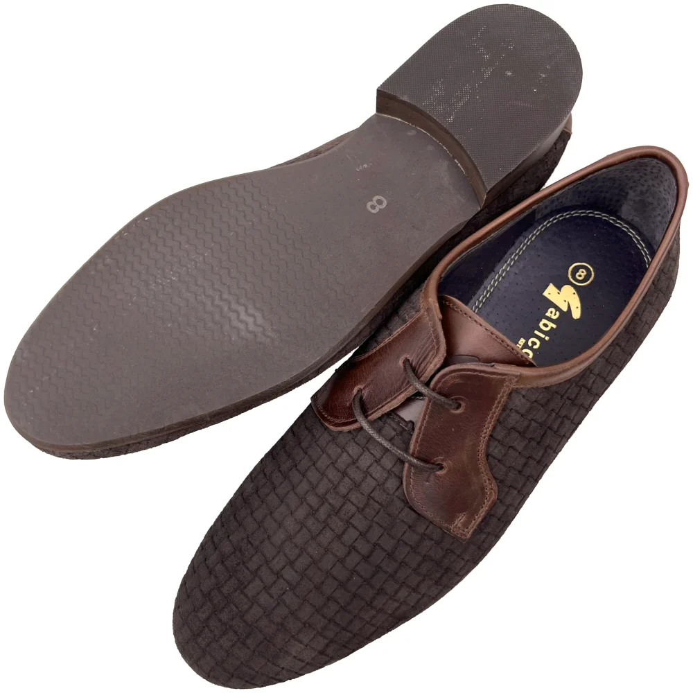 Exclusive Gabicci x Adaptor Basketweave Suede Shoes Brown - Image 4