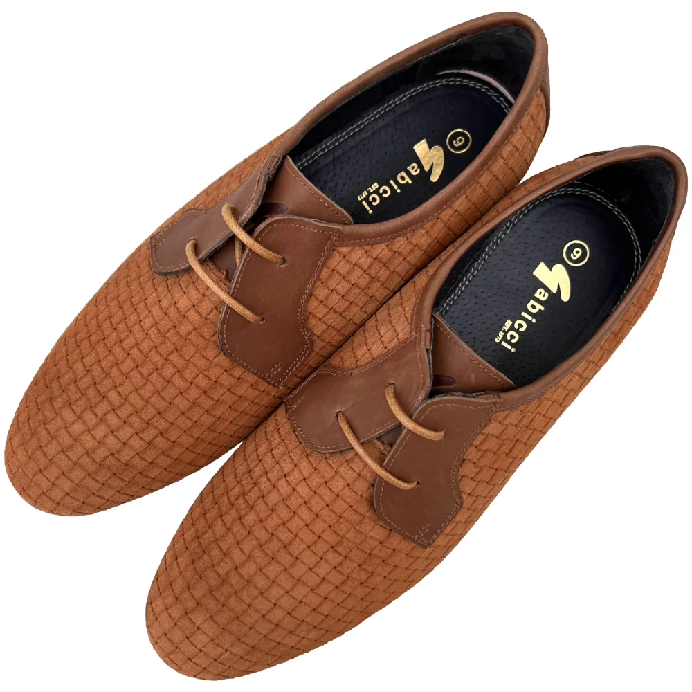 Exclusive Gabicci x Adaptor Basketweave Suede Shoes Tan - Image 3