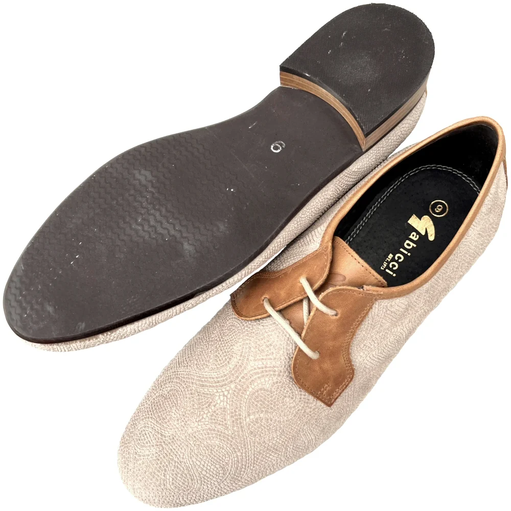 Exclusive Gabicci x Adaptor Traffic Paisley Suede Shoes Stone - Image 4