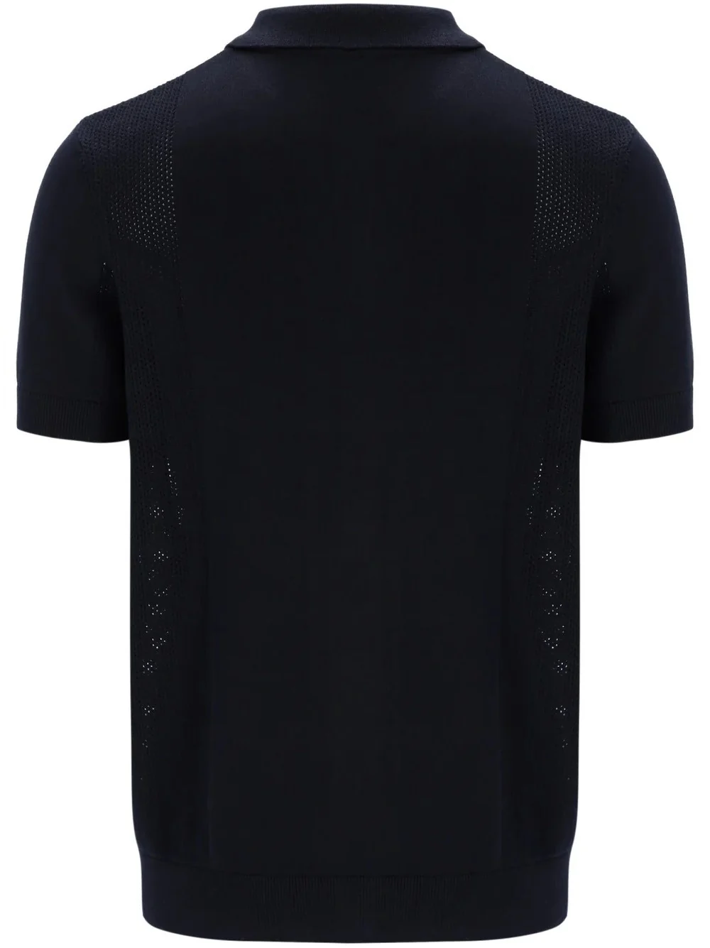 Fila Gold Collection Pointelle Knit Panel Polo Cardi Black - Image 2