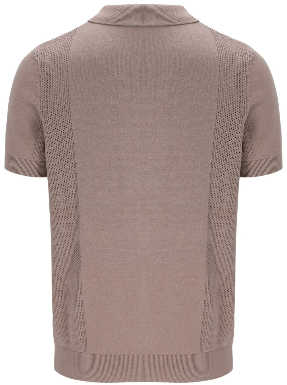 Fila Gold Collection Pointelle Knit Panel Polo Cardi Taupe - Image 2