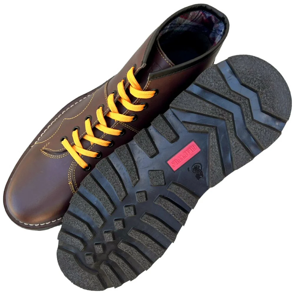 Grafters Retro Treaded Sole Leather Monkey Boots Wine - Image 3