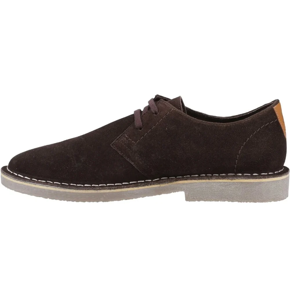 Hush Puppies Scout Classic 2 Hole Suede Desert Shoes Choc - Image 3