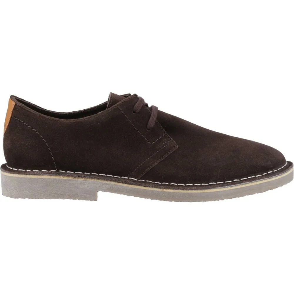 Hush Puppies Scout Classic 2 Hole Suede Desert Shoes Choc - Image 4