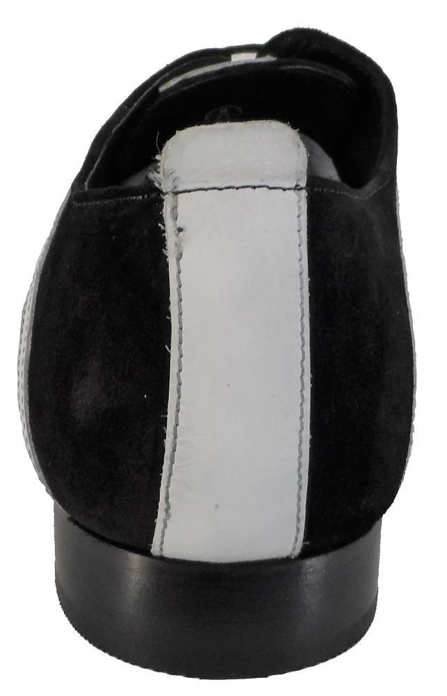 Ikon Original Badger Leather/Suede Shoes in Black and White - Image 3