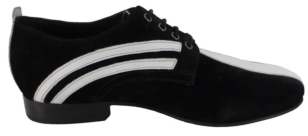 Ikon Original Badger Leather/Suede Shoes in Black and White - Image 4