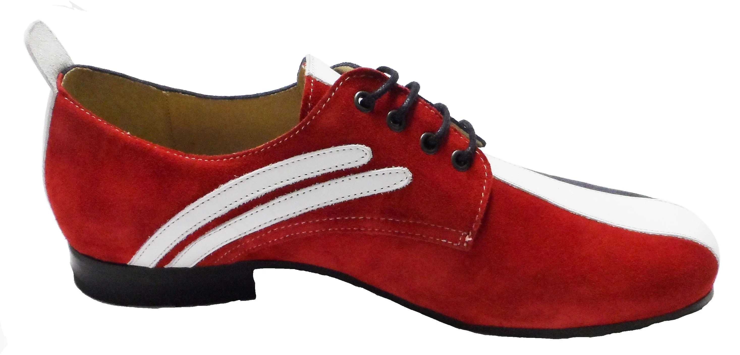 Ikon Original Badger Leather/Suede Shoes in Red White and Blue - Image 2