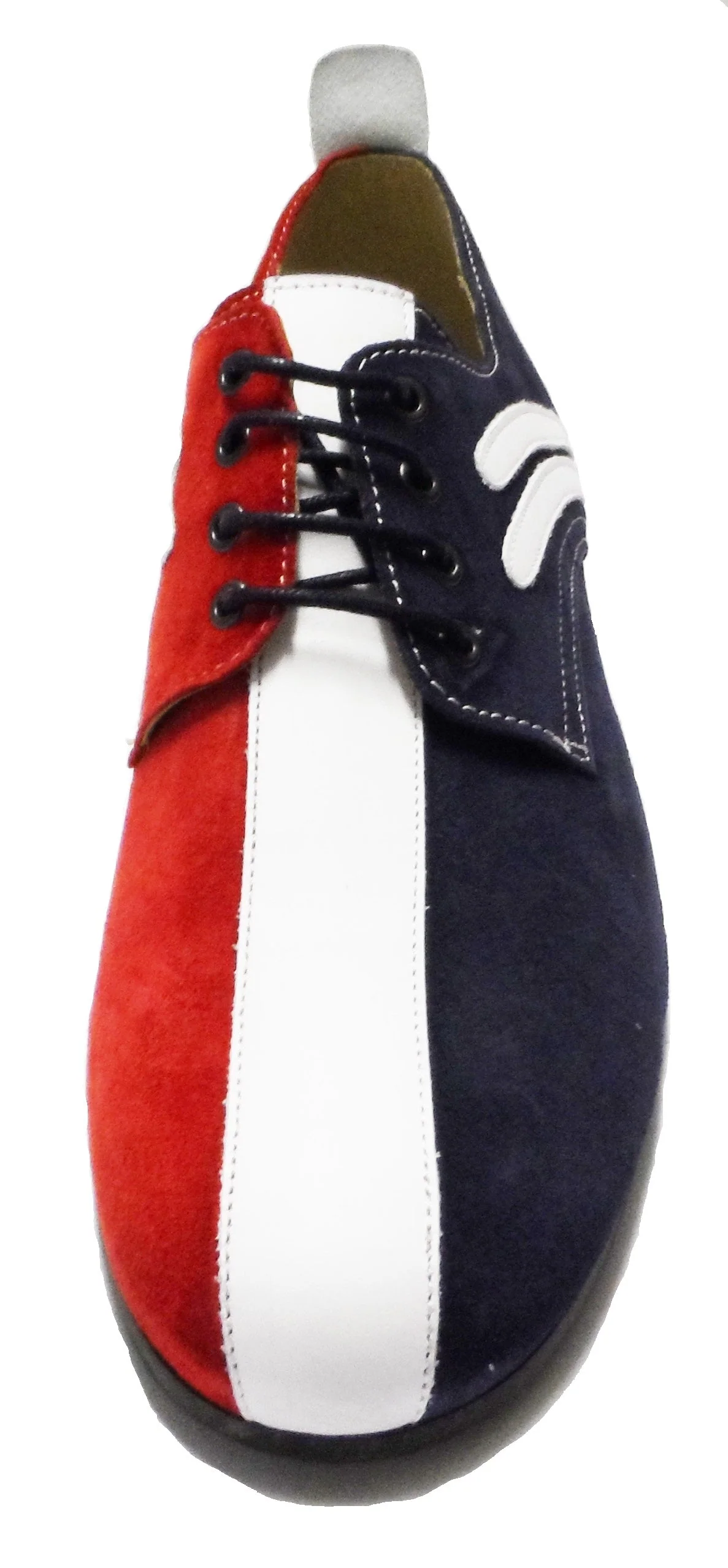 Ikon Original Badger Leather/Suede Shoes in Red White and Blue - Image 4