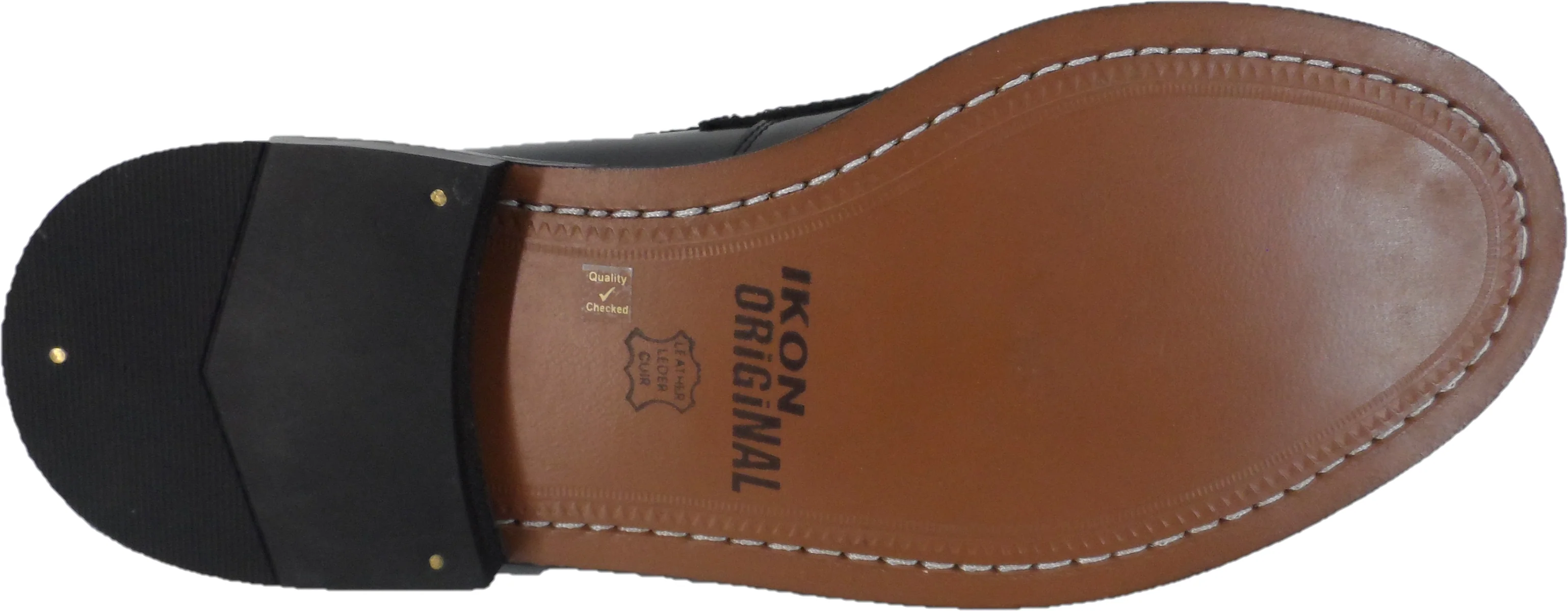 ikon Original Black Quad Punch Retro,Ska,Northern Soul Tassel Loafers - Image 5