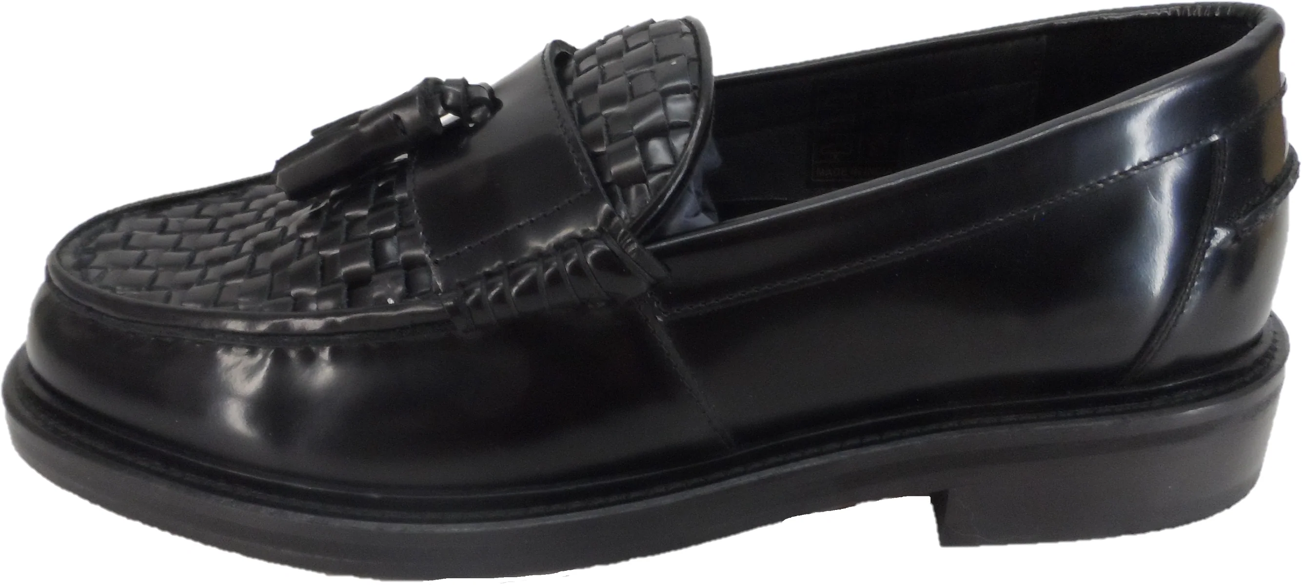 Ikon Original Black Real Weave Retro,Ska,Northern Soul Tassel Loafers - Image 2