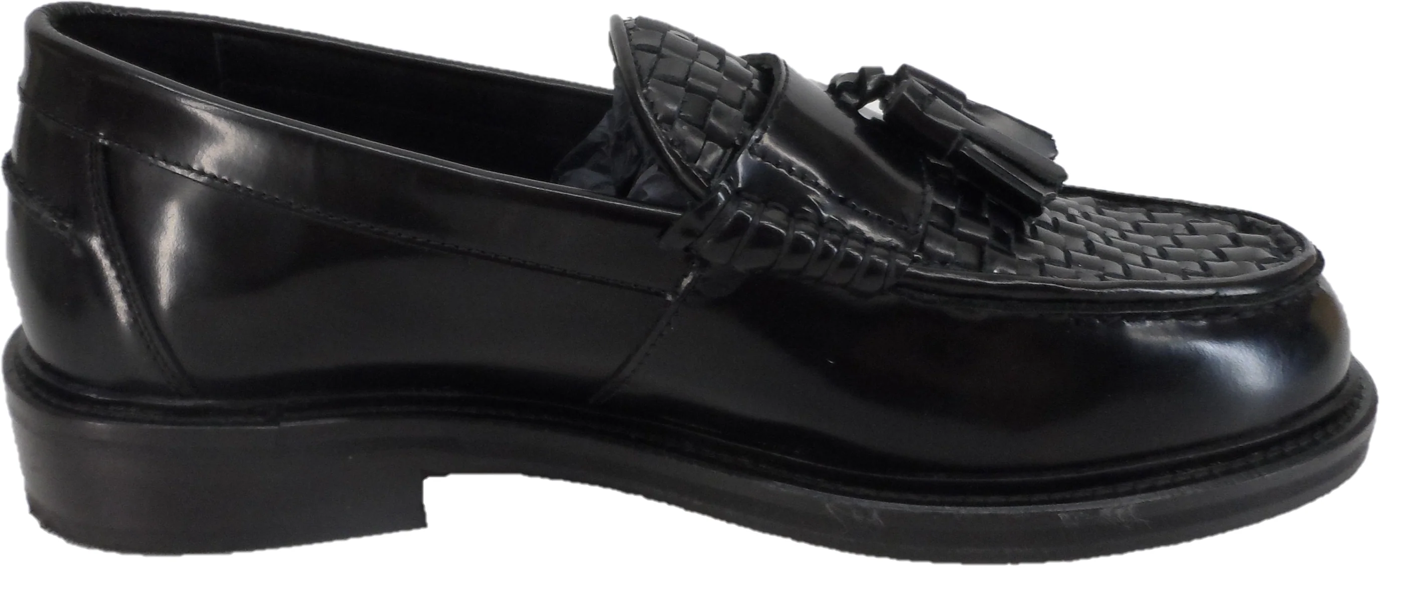 Ikon Original Black Real Weave Retro,Ska,Northern Soul Tassel Loafers - Image 5