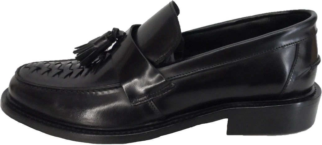 Ikon Original Mens Twister Black Retro,Ska,Northern Soul Tassel Loafers - Image 2