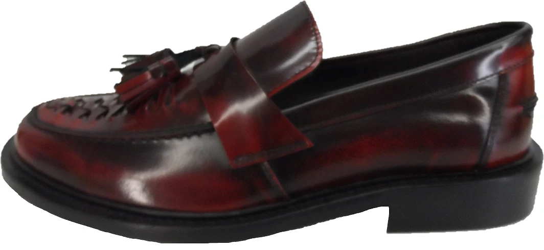 Ikon Original Mens Twister Oxblood Retro,Ska,Northern Soul Tassel Loafers - Image 2